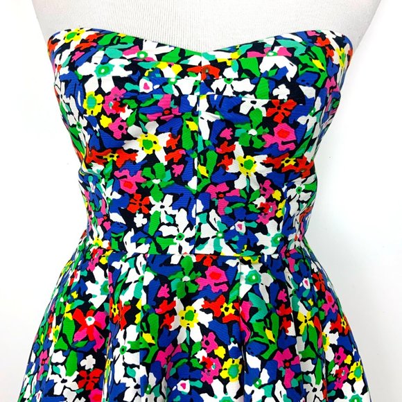 Kate Spade Karmen Strapless Floral Dress Sz 4 - Picture 3 of 16